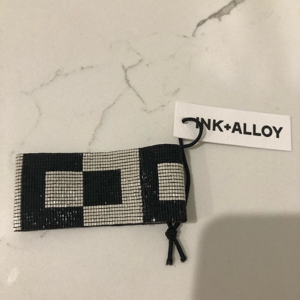 NWT Ink +Alloy Beaded Stretch Cuff Bracelet